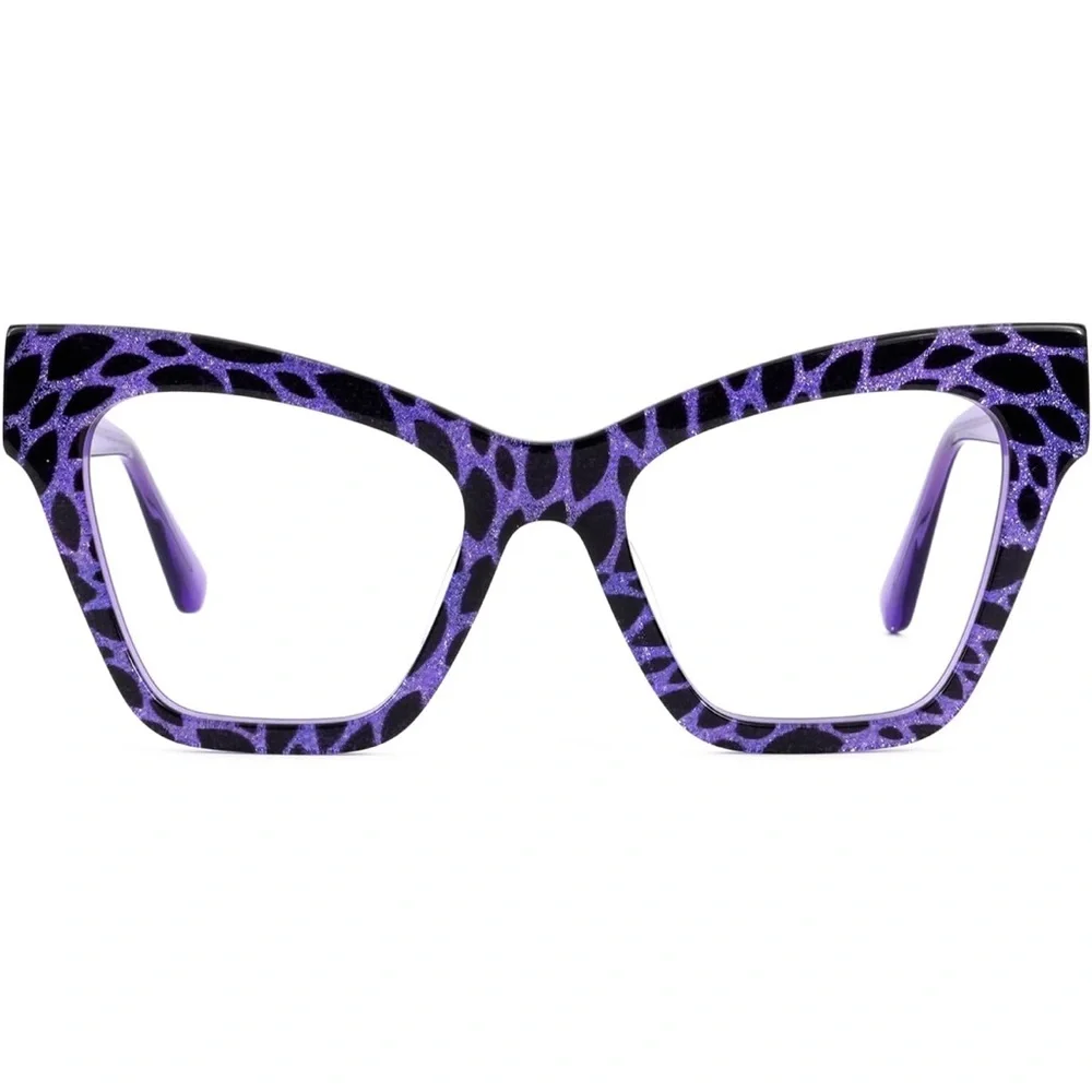 PURPLE Print  BLUE LIGHT BLOCKING Cat-Eye Glasses *NEW*